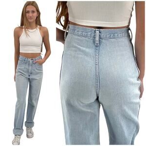 Vintage 70s/80s Wrangler Jeans Super High Rise Light Wash 23" Waist x 34" Inseam